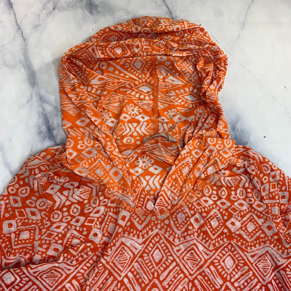 Athleta Hidden Lake Hoodie Red Orange Burnout Top - Picture 8 of 8